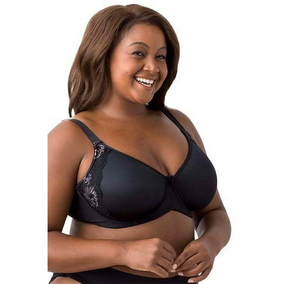 Women's Elila 2911 Microfiber & Lace Molded Underwire (Black 46E)