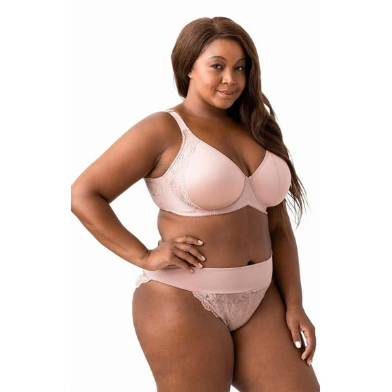 Elila Women's Plus Size Fancy Smooth Curves Molded Underwire Bra, Full Coverage Lift & Support, Style 2911 Dusty Rose