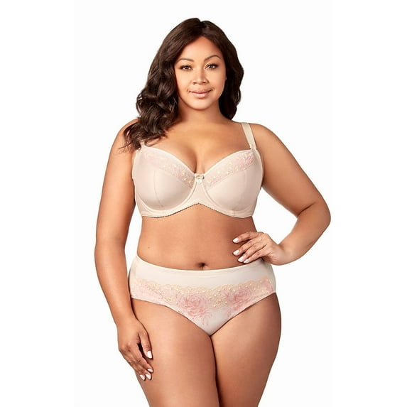 Elila Women's Plus Size Star Curves Balcony Underwire Bra, Medium Coverage, Style 2918 Beige