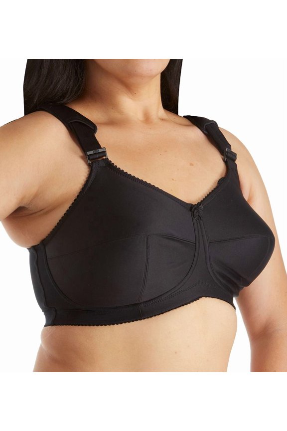 Women's Plus Size Simple Curves Softcup Bra, Full Coverage Wire-Free, Style 1505 Black