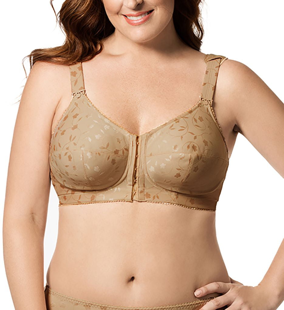 Women's Elila 1515 Jacquard Front Close Wireless Softcup Bra (Nude