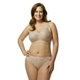 thumbnail image 1 of Elila Women's Plus Size Super Curves Jacquard Softcup Bra, Full Coverage Wire-Free Firm Support, Style 1305 Beige, 1 of 2