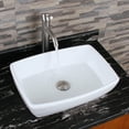 thumbnail image 1 of Elimax Inflated Rectangular Porcelain Ceramic Sink Bowl on Leveled Base with Brushed Nickel Pop-up Drain - 302+P01BN, 1 of 4