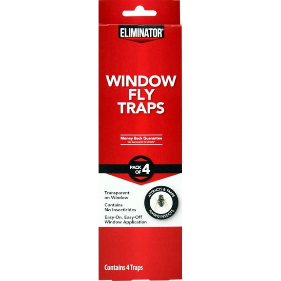 Eliminator 4 Pack Clear Window Fly Trap, Solid Flying Insect Traps