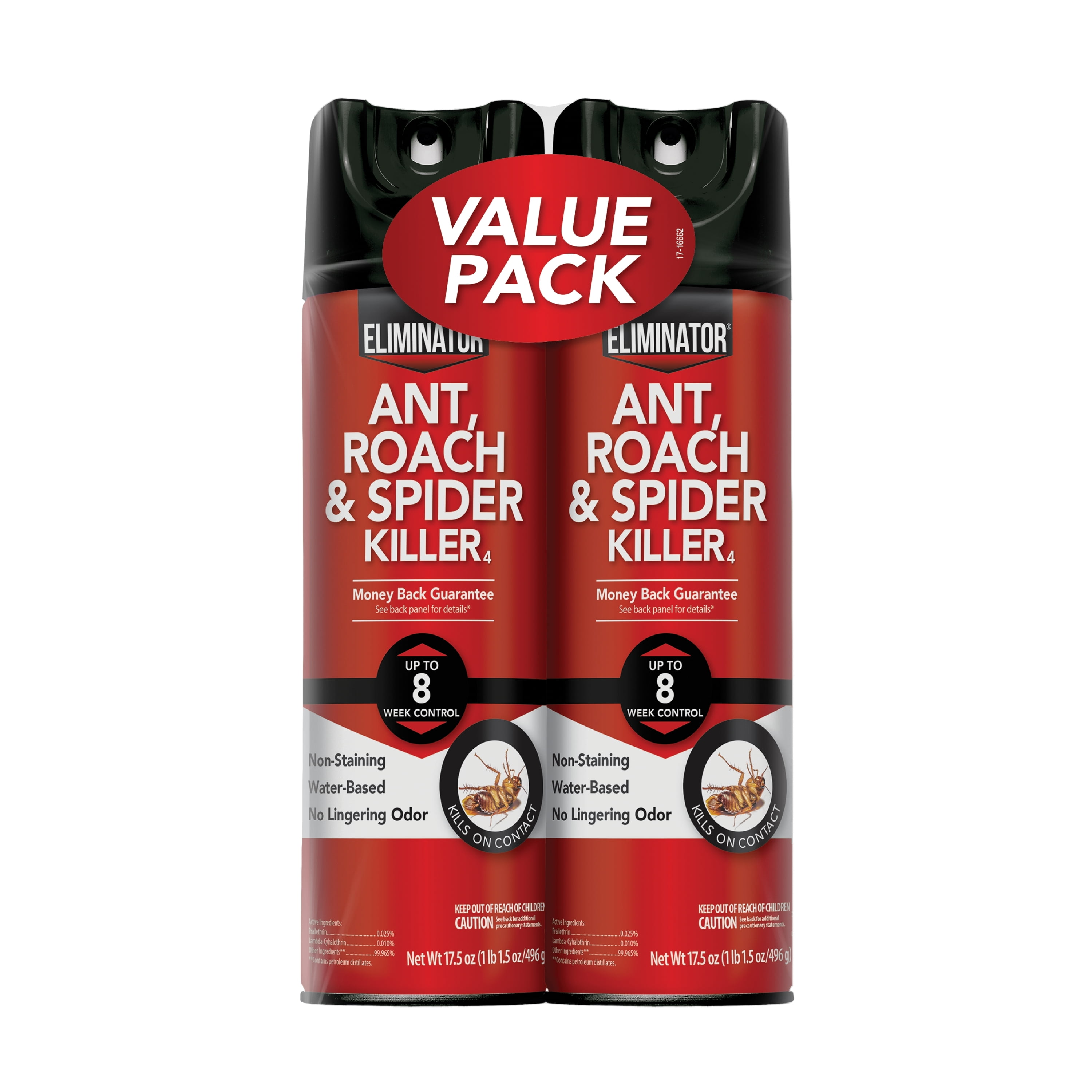 Eliminator Ant, Roach & Spider Killer4, Aerosol Spray, 2/ 17.5 Ounce