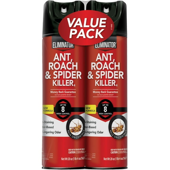 Eliminator Ant, Roach & Spider Killer4, Aerosol Spray, 2/20-Ounce