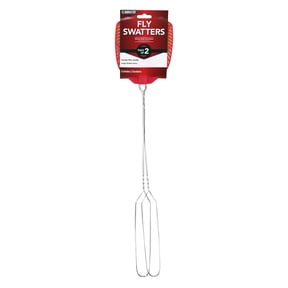 Eliminator Fly Swatters, 2-Pack, Extra-Long 20.5 in Metal Handle