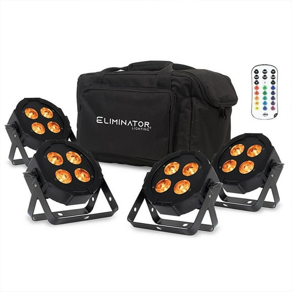 Eliminator Lighting Mega Flat Hex L PAK4 4 LED PAR PAK with DMX