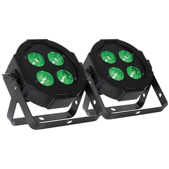 Eliminator Lighting Mega Hex L Pars with 4 x 20-Watt RGBLA+UV LEDs and Remote Controls Duo Package