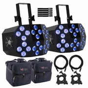 Eliminator Lighting Mega Wash 24 24 x 10W 6-in-1 Hex RGBWA+UV LED Wash Light 2-Pack with Cases Package