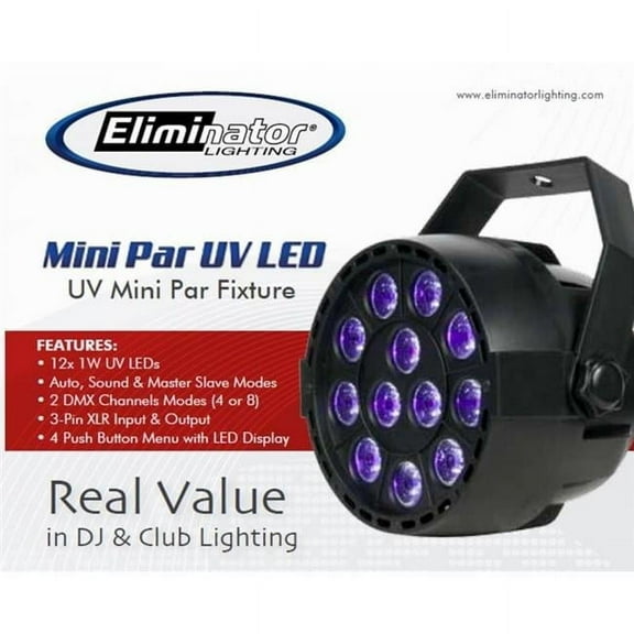 Eliminator Lighting Mini Par UV LED 12-1W UV LED Light