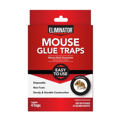 Eliminator Mouse Glue Trap, 4 CT, Used for Traps Mice