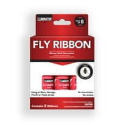 Eliminator Non-Toxic Fly Ribbon, 8 Pack, Poison-Free Pest Control, Sticky Paper, Traps Flying Insects