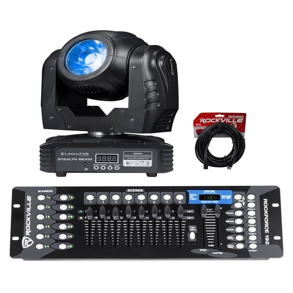 Eliminator Stealth Beam 60 Watt LED Moving Head Beam Light+DMX Control+Cable ADJ