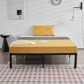Eling Home Full Size Bed Frame No Box Spring Needed, 14 inch Heavy Duty Metal Platform Bed Frame, Black
