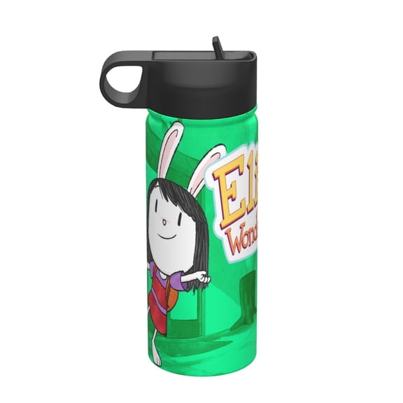 Elinor Wonders Why Kids Insulated Water Bottle With Straw - 18 Oz Stainless Steel Double Wall Vacuum Cup, Leakproof, Bpa Free, Suitable For Boys And Girls