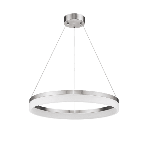 Vivio Lighting Elio Contemporary Dimmable 2-Light Integrated LED Brushed Nickel Ring Pendant Lights
