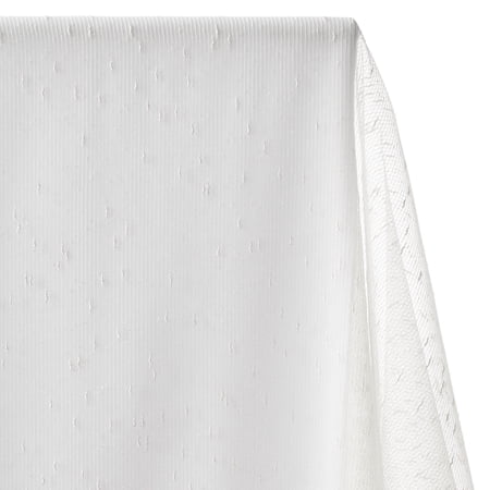 Elio Slubbed Sheer Mesh Dobby Fabric – White 122” By The Yard