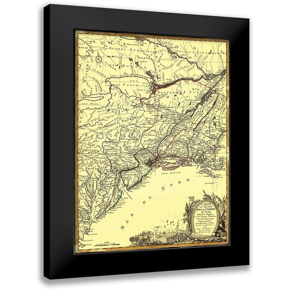 Eliot 14x18 Black Modern Framed Museum Art Print Titled - English with Thirteen Colonies - Eliot 1778