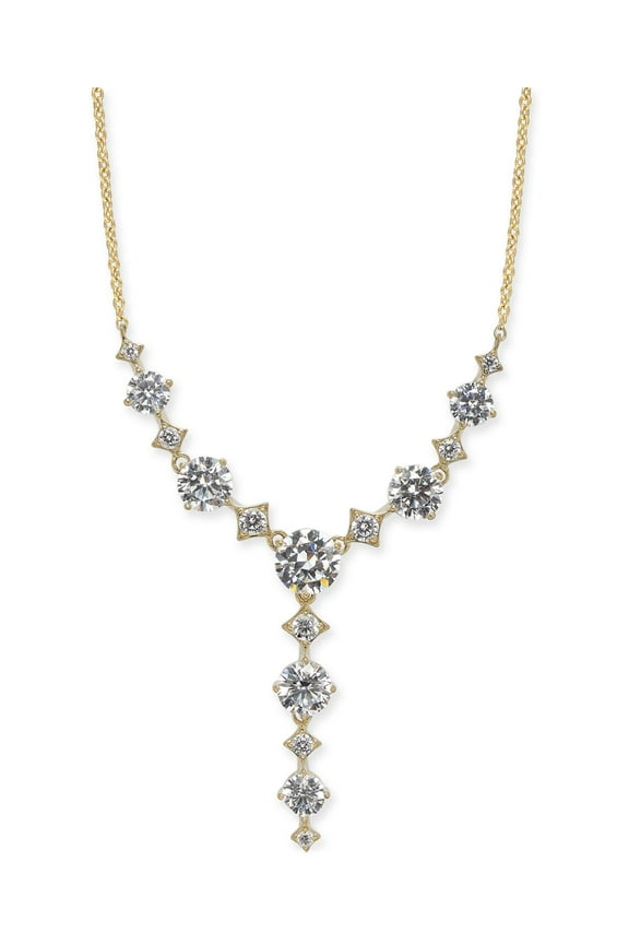 Gold-Tone Cubic Zirconia Lariat Necklace