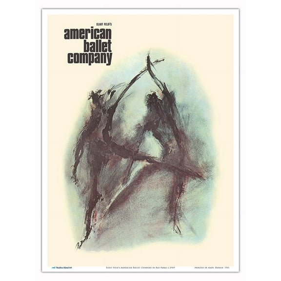 Eliot Feld’s American Ballet Company - Vintage Dance Poster by Ray Parks c.1969 - Master Art Print (Unframed) 9in x 12in