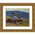 thumbnail image 1 of Elioth Gruner 18x15 Gold Ornate Wood Frame and Double Matted Museum Art Print Titled - Milking Time (Araluen Valley) (1922), 1 of 4
