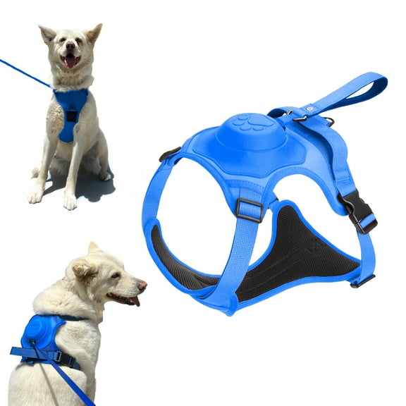 Elious Dog Harness and Leash, Adjustable No Pull Dog Harness with Built-in Leash, Reflective Harness & Retractable Leash