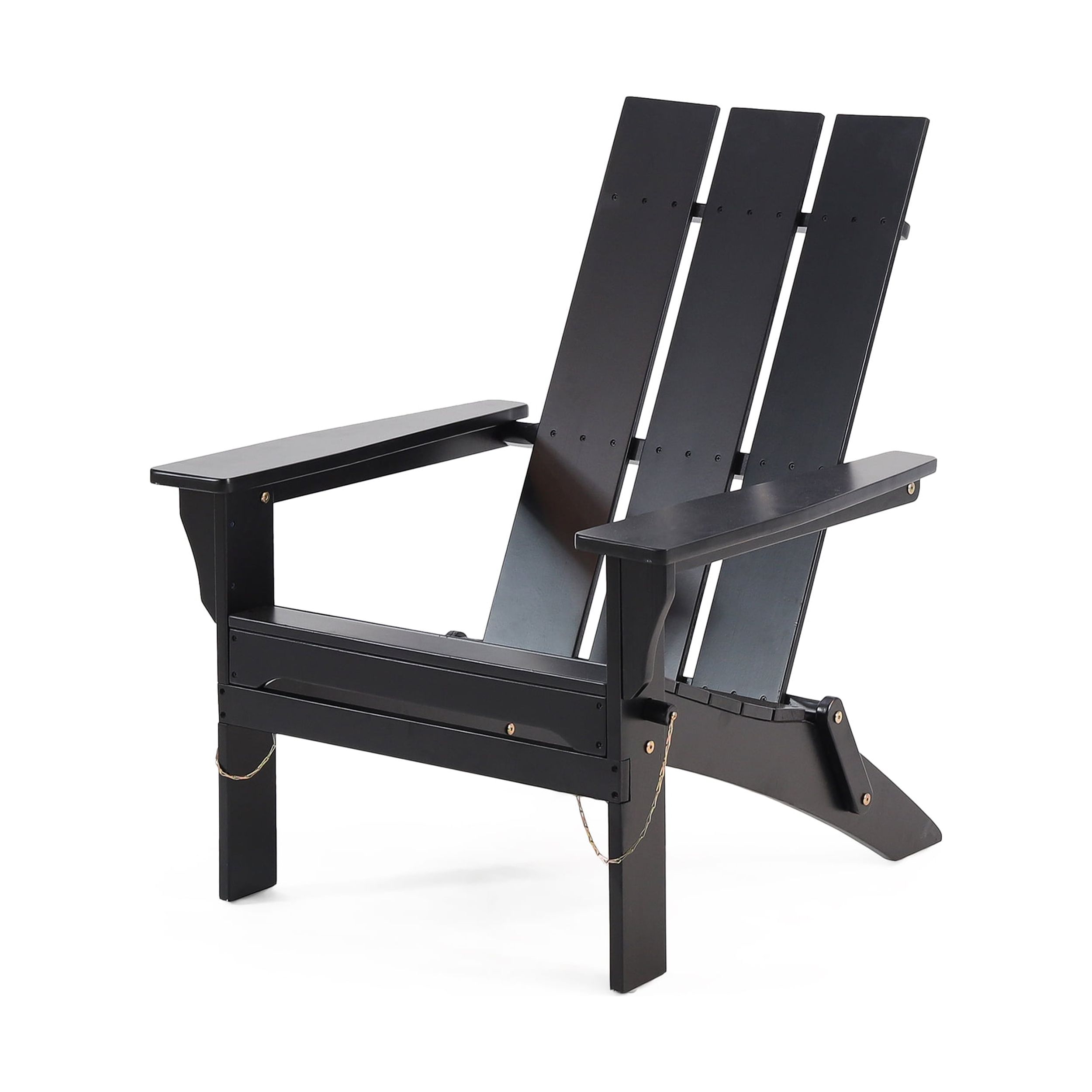 Eliphaz Outdoor Contemporary Acacia Wood Foldable Adirondack Chair, Black - image 1 of 9