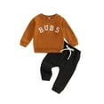 thumbnail image 1 of Elippeo 2 Pieces Fall Winter Baby Boy Clothes 6M 12M 18M 24M 3Y Bubs Sweatshirt Sweater Top Long Pants Sweatsuit Cute Little Boy Baby Outfits, 1 of 10