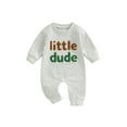 thumbnail image 1 of Elippeo Baby Boy Fall Romper Letter Embroidery Long Sleeve Crew Neck Full Length Jumpsuit, 1 of 8