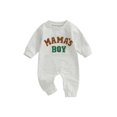 thumbnail image 1 of Elippeo Baby Boy Fall Romper Letter Embroidery Long Sleeve Crew Neck Full Length Jumpsuit, 1 of 8