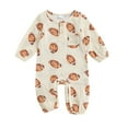 thumbnail image 1 of Elippeo Baby Boy Girl Bodysuits Football Print Long Sleeve Button Pocket Round Neck Fall Romper 3 6 12 18 Months, 1 of 10