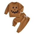 thumbnail image 1 of Elippeo Baby Boy Halloween Outfits 6 12 18 24 Months 3 Years Long Sleeve Embroidery Sweatshirt + Trousers Set Toddler Fall Clothes, 1 of 9