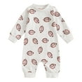thumbnail image 1 of Elippeo Baby Boys Girls Jumpsuits Long Sleeve Round Neck Football Print Rompers Newborn Clothes 3 6 12 18 Months, 1 of 9