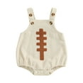 thumbnail image 1 of Elippeo Baby Boys Girls Overalls Sleeveless Football Embroidery Rompers Newborn Summer Fall Outfit 3 6 9 12 Months, 1 of 9