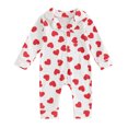thumbnail image 1 of Elippeo Baby Boys Girls Pajamas Jumpsuits Long Sleeve Lapel Collar Heart Print Button Up Rompers Newborn Clothes 3 6 12 18 24 Months, 1 of 10