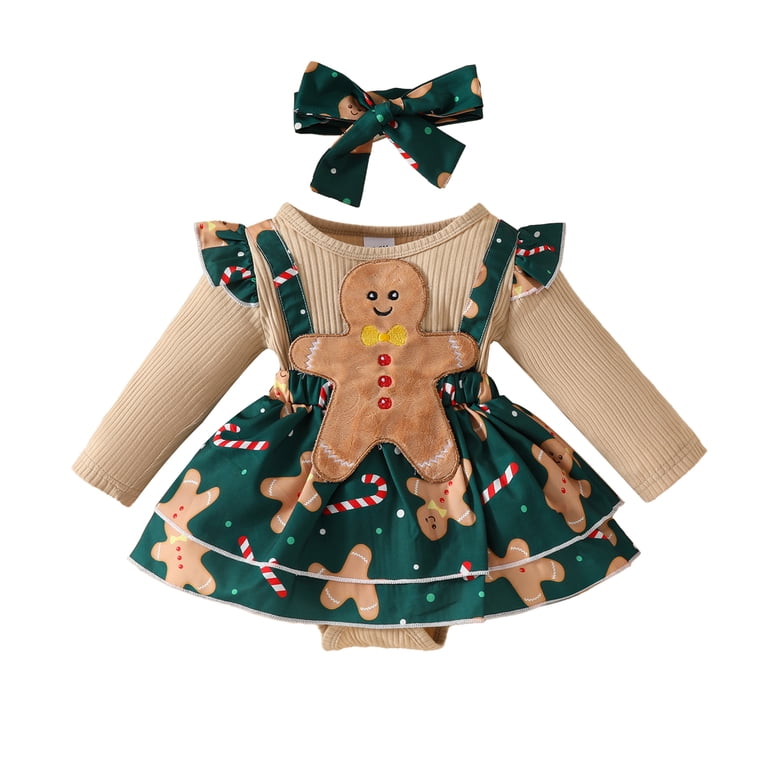 My First Christmas Outfit For Baby Girls - 3-Piece Set With Tutu Dress, Shoes & Headband | Sizes 0-18 Months