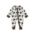 thumbnail image 1 of Elippeo Baby Girls Boys Western Romper Horse Print Long Sleeve Front Zipper Casual Jumpsuit for Fall  3 6 12 18 Months, 1 of 9