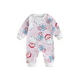 thumbnail image 1 of Elippeo Baby Girls Jumpsuit 3M 6M 12M 18M Long Sleeve Crew Neck Santa Claus Print Romper Christmas Clothes, 1 of 9
