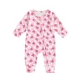thumbnail image 1 of Elippeo Baby Girls Jumpsuit, Long Sleeve Crew Neck Flower/Pumpkin/Bow Print Zipper Closure Casual Romper Clothes 3 6 12 Months, 1 of 9