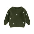 thumbnail image 1 of Elippeo Baby Girls Knitted Sweater 3M 6M 9M 12M 18M 24M 3Y 4Y 5Y Floral Embroidery Casual Warm Long Sleeve Pullovers Infant Knitwear for Toddler, 1 of 10