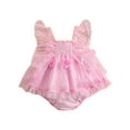 thumbnail image 1 of Elippeo Baby Girls Romper Dress 3M 6M 12M 18M  Sleeveless Pleated Flower Butterfly Tulle Patchwork Bodysuit Summer Clothes, 1 of 10