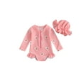 thumbnail image 1 of Elippeo Baby Girls Swimsuit, Long Sleeve Flower Print Zipped Bikini with Hat Newborn Swimwear for Summer Bathing 6 9 12 18 24 Months 3 Years, 1 of 9