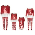 thumbnail image 1 of Elippeo Christmas Family Pajamas Matching Christmas Pajamas for Family, Long Sleeve Star Tree Print Tops + Pants Set Sleepwear, 1 of 10