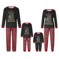 thumbnail image 1 of Elippeo Christmas Family Pajamas Matching Set Letter Christmas Tree Print Long Sleeve Tops and Plaid Pants Sleepwear Nightwear, 1 of 10