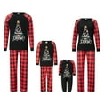 thumbnail image 1 of Elippeo Christmas Family Pajamas Matching Set Letter Print Long Sleeve Tops and Plaid Pants Sleepwear, 1 of 10