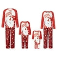 thumbnail image 1 of Elippeo Christmas Family Pajamas Matching Set Letter Snowman Print Long Sleeve Tops and Plaid Pants Sleepwear, 1 of 10
