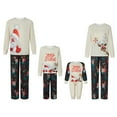 thumbnail image 1 of Elippeo Christmas Family Pajamas Matching Set Santa Claus Print Long Sleeve Tops and Elk Print Pants Sleepwear, 1 of 10