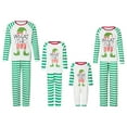 thumbnail image 1 of Elippeo Christmas Pajamas for Family Long Sleeve Elf Letter Print Tops + Striped Pants Set Sleepwear, 1 of 10