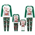thumbnail image 1 of Elippeo Christmas Pajamas for Family Long Sleeve Santa Snowman Reindeer Print Tops + Pants Set Winter Sleepwear, 1 of 10